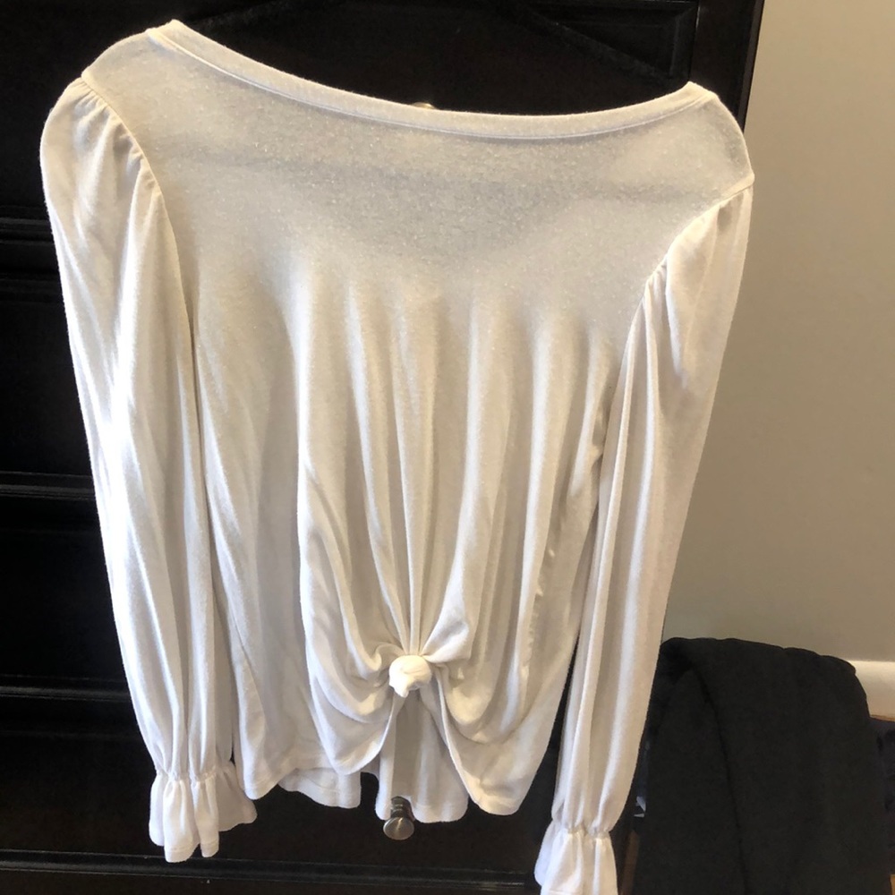 White cotton long sleeve T
